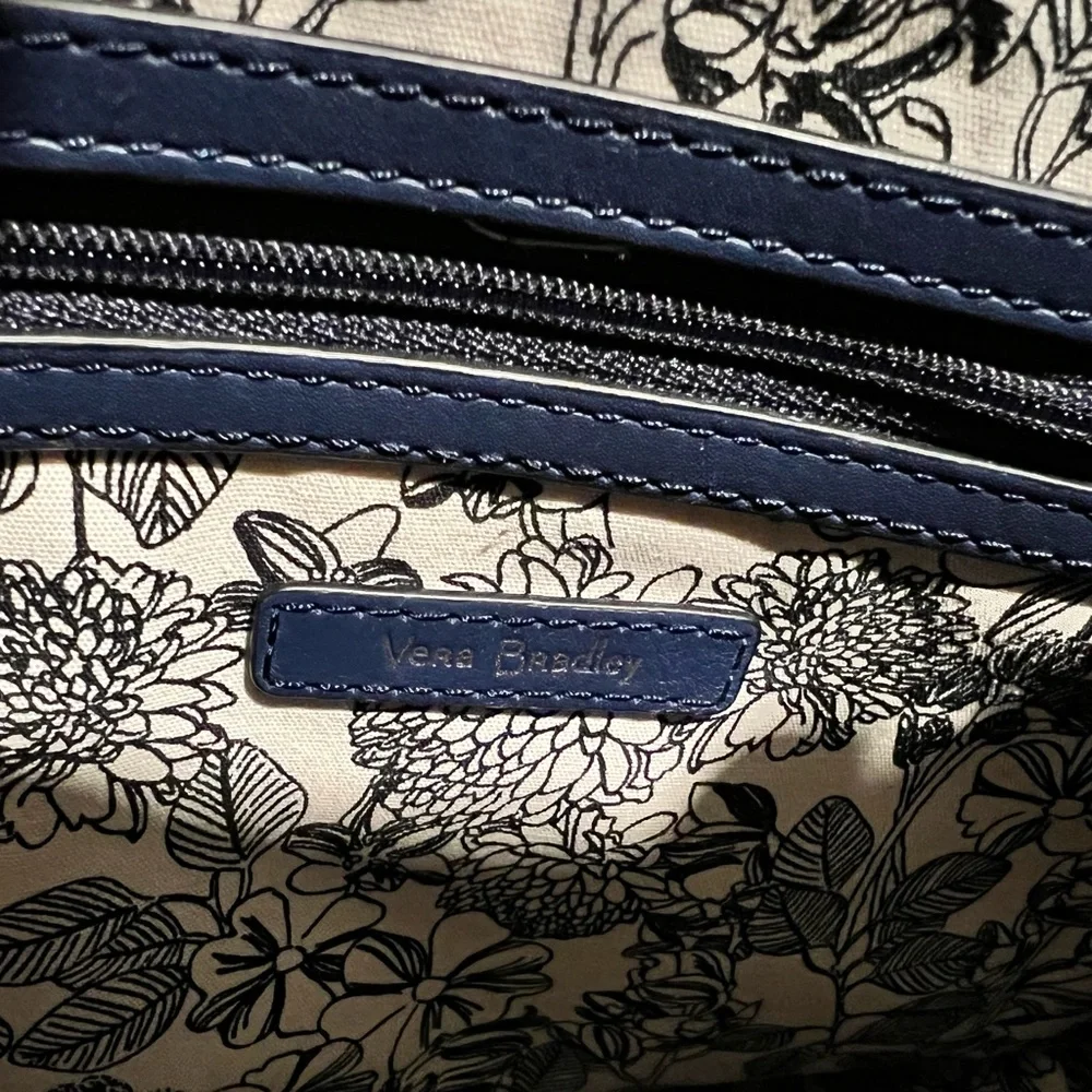 Vera Bradley new Navy Leather Crossbody Bag-never used. - Picture 9 of 14